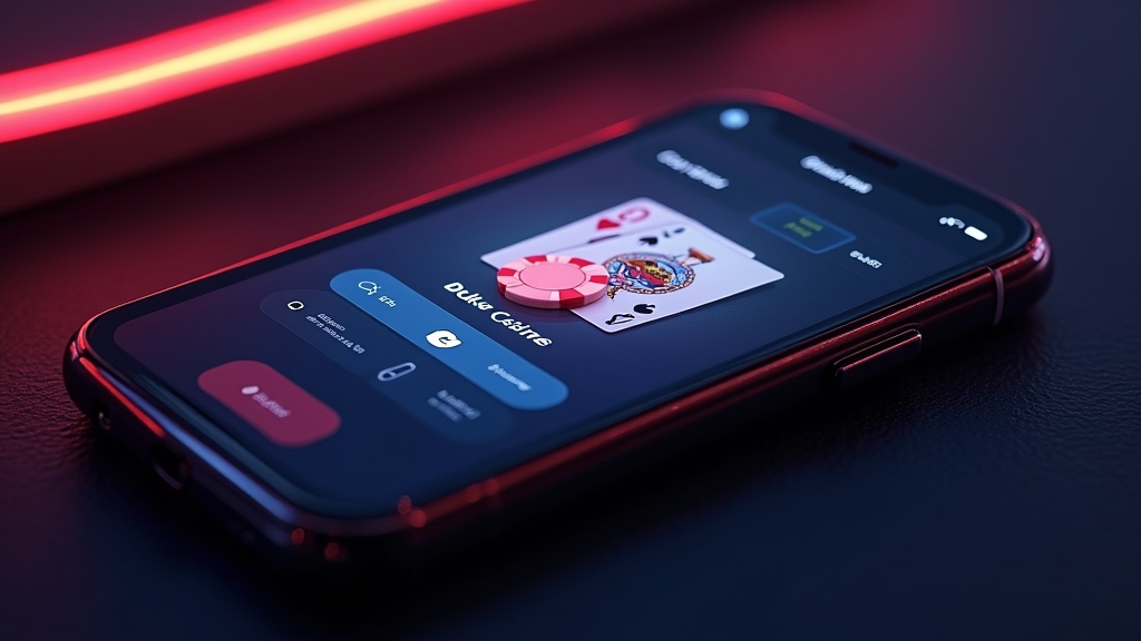 Smartphone mit mobiler Casino-Oberfläche und Einstellungen für unterwegs