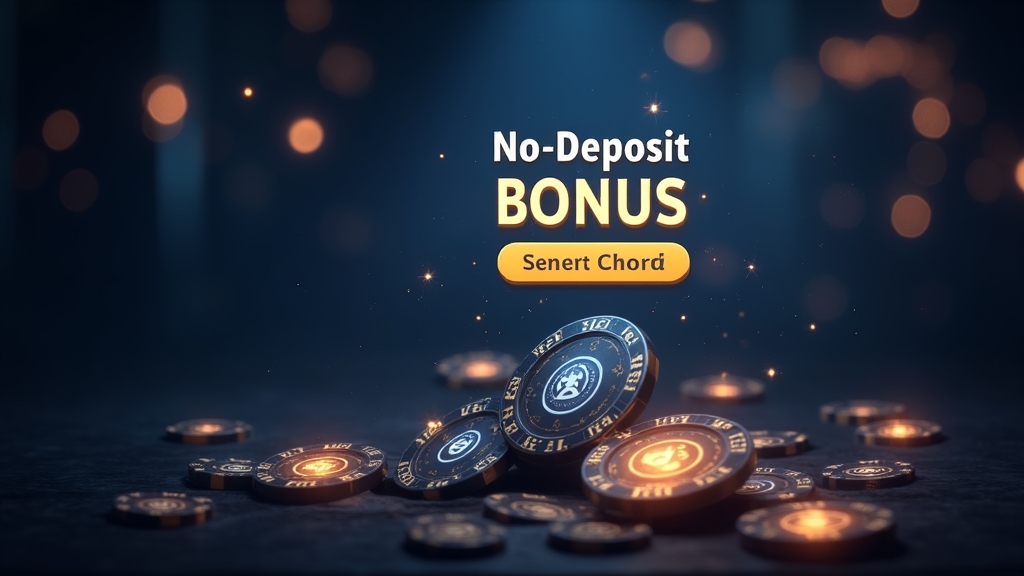 No-Deposit-Bonus mit Gratis-Chips und gesperrtem Wallet-Symbol im Casino-Stil